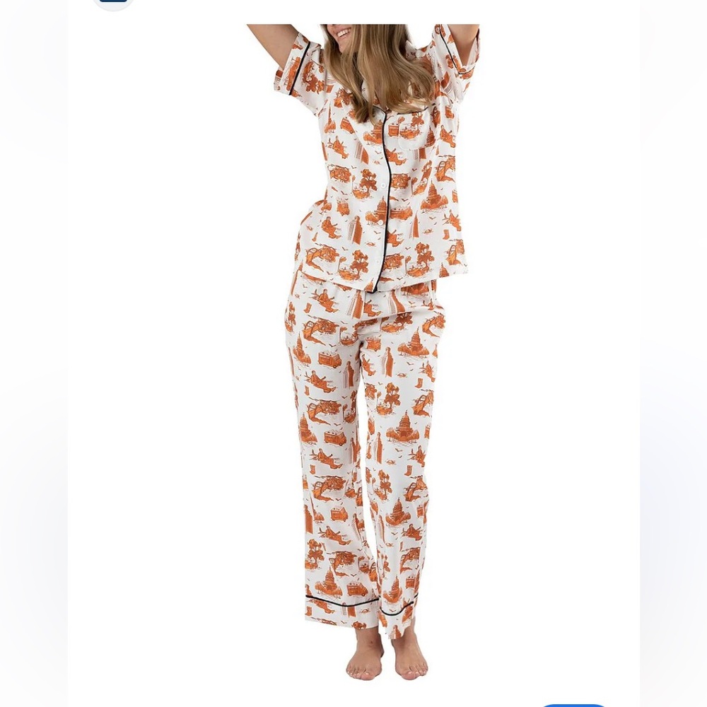 Katie Kime Austin Toile Woven Pant Pajama Set Women’s Sz Medium